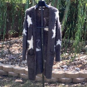 Long Cardigan Lush Star Fluffy with Pockets- Medium
